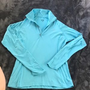 Teal Champion quarter zip athletic jacket
